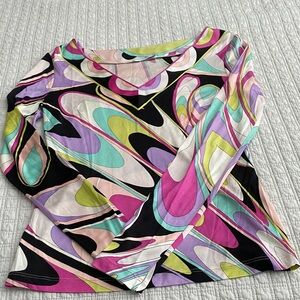 Emilio Pucci Multicolor Abstract Long Sleeve Top